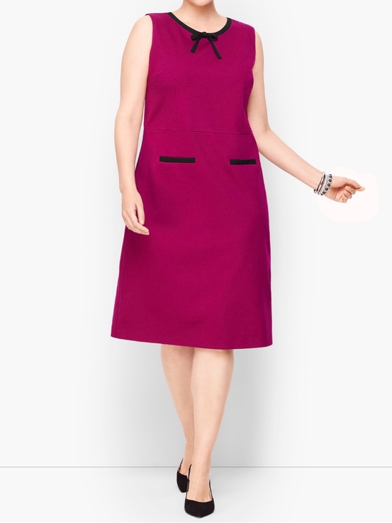 Talbots Dresses & Skirts - Talbots Plus Tipped Ponte Tie-Neck Dress